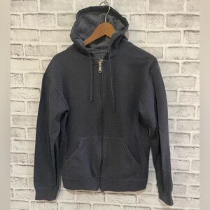 Men’s Athletic Works gray distressed full zip hoodie Size Small